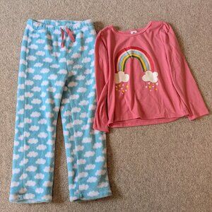 Tucker + Tate Comfy fleece bottom and cotton top pj set (Size 6)